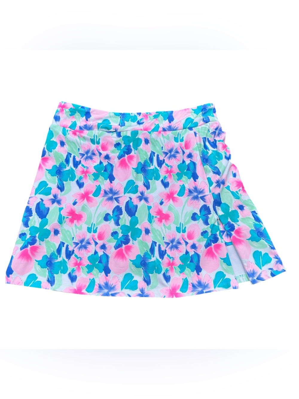 Lulu-B Floral Pattern Activewear Golf Pull-On Zip Skort UPF 50+ Women’s Size S R